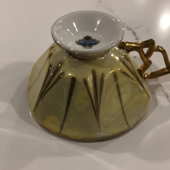 Vintage Castle China Japan yellow gold teacup  set plate and cup - Picture 8 of 10